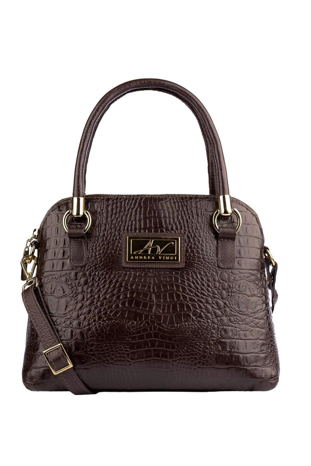 Bolsa baú de couro croco Donna - Enluaze