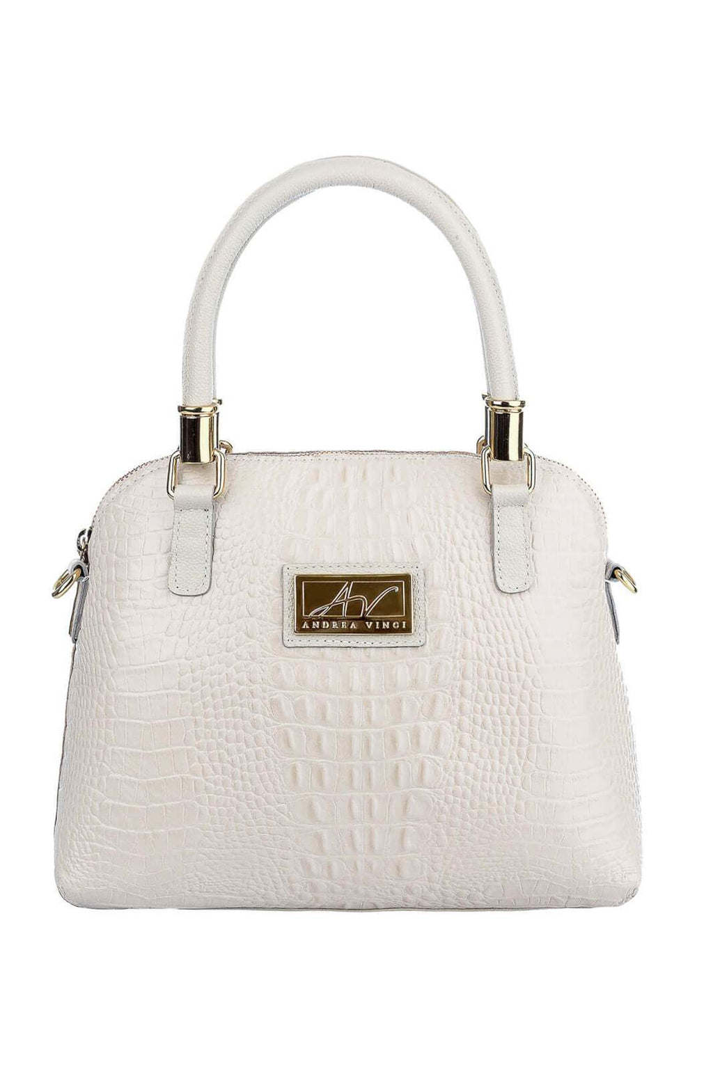 Bolsa baú de couro croco Donna - Enluaze