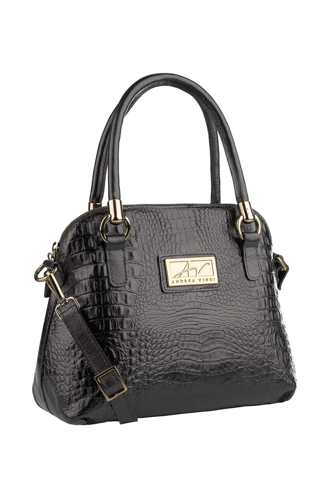 Bolsa baú de couro croco Donna - Enluaze