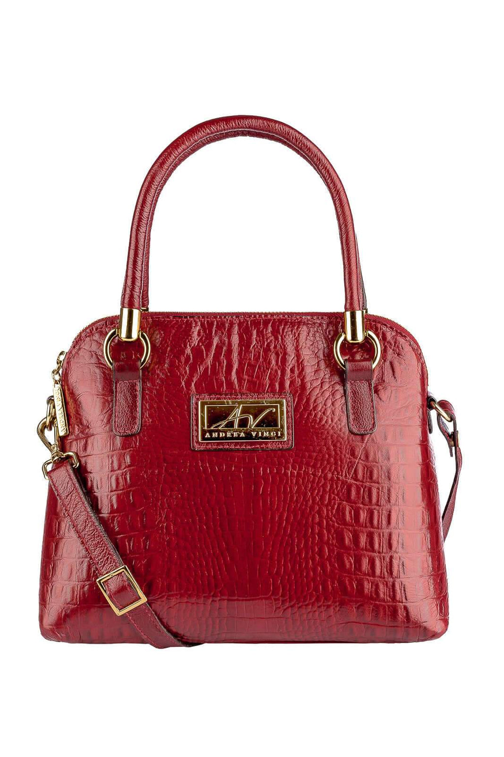 Bolsa baú de couro croco Donna - Enluaze