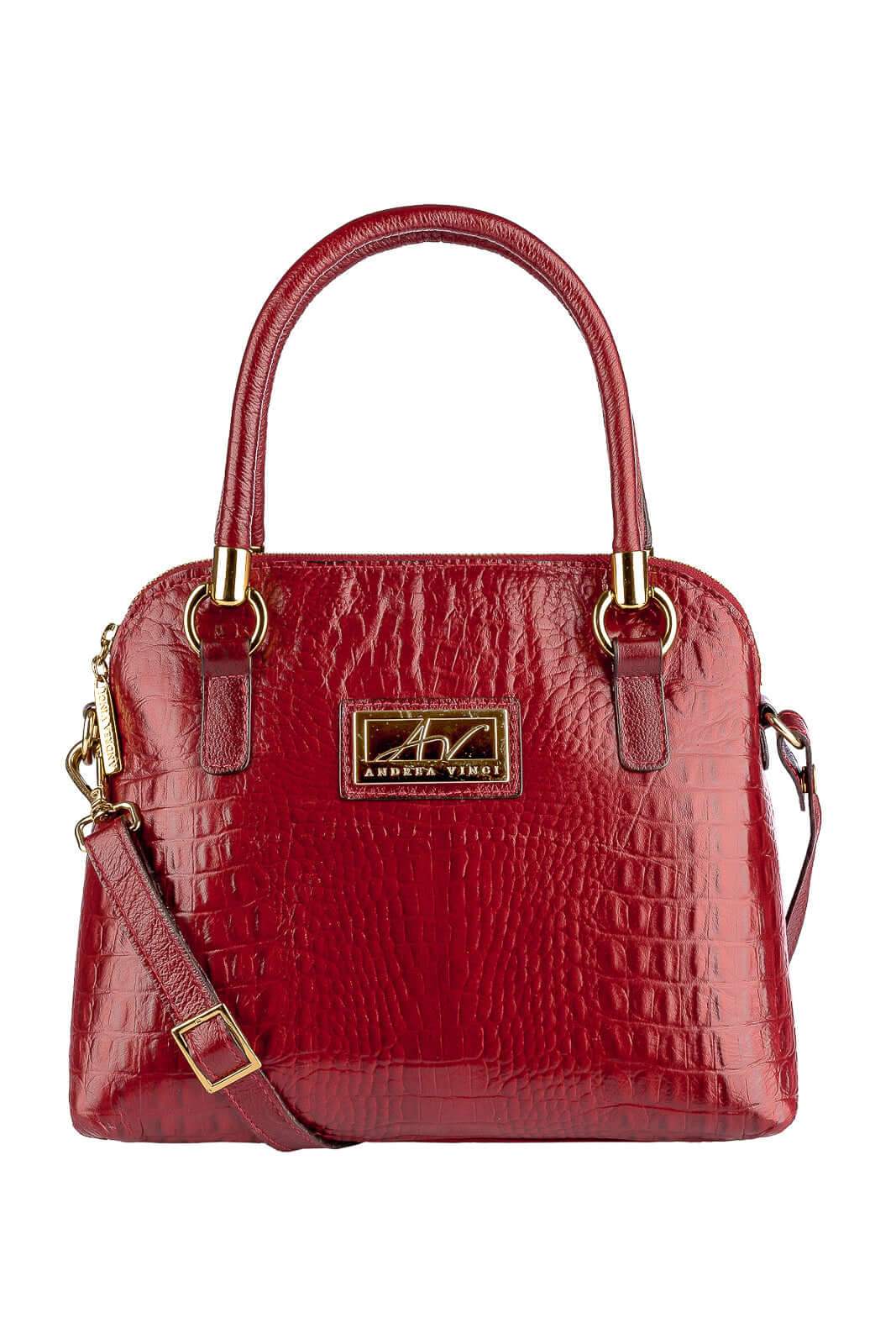 Bolsa baú de couro croco Donna - Enluaze