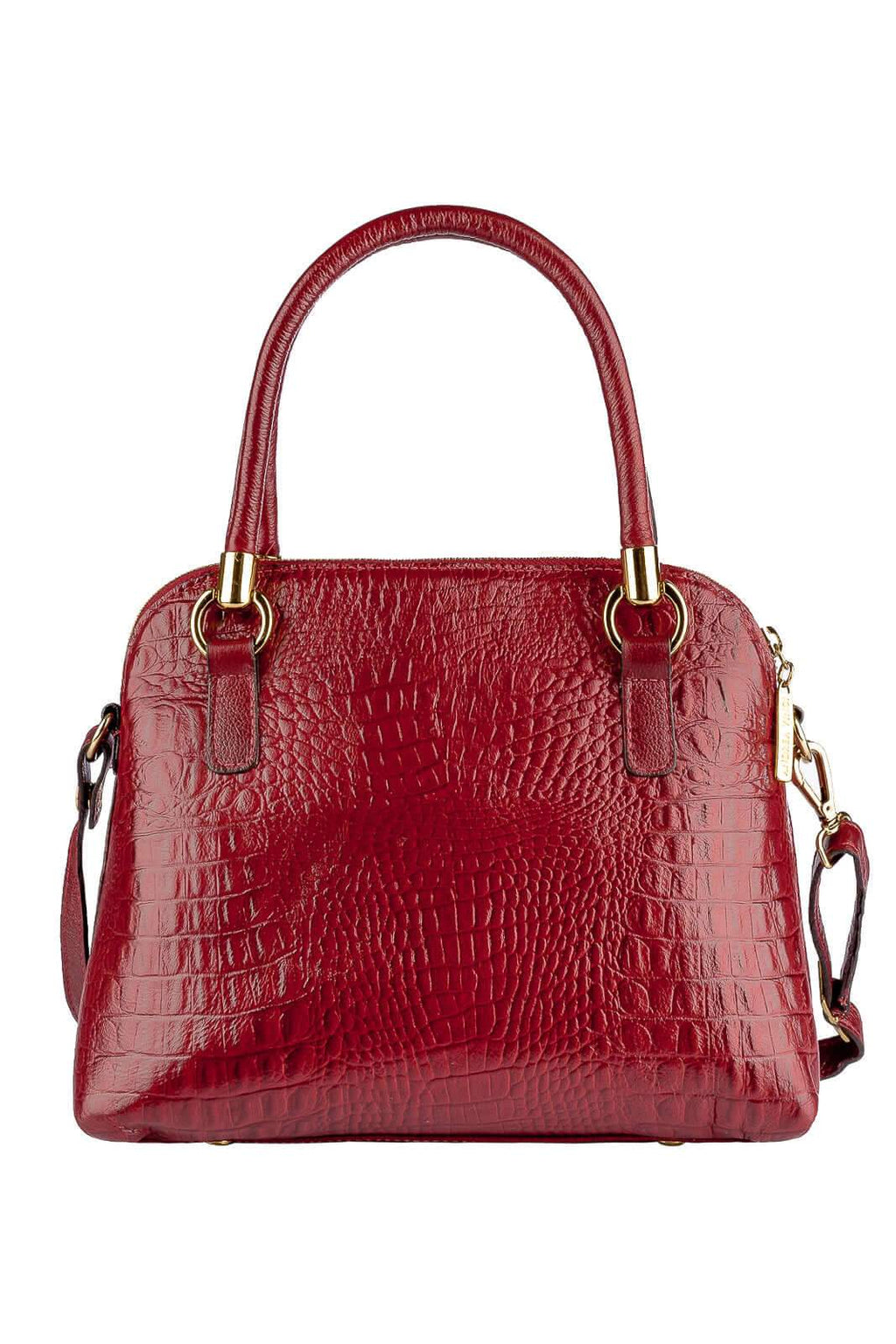 Bolsa baú de couro croco Donna - Enluaze