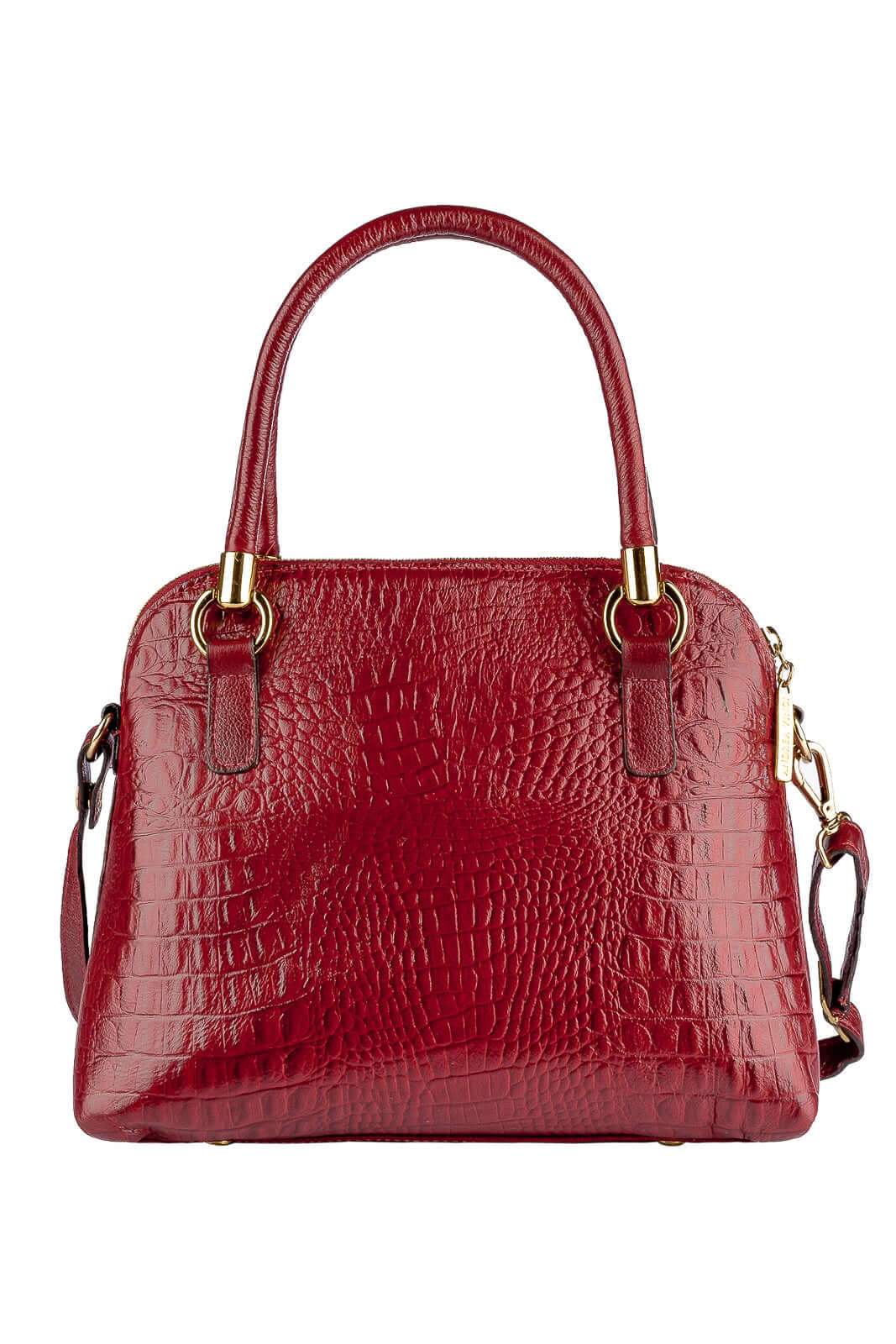 Bolsa baú de couro croco Donna - Enluaze