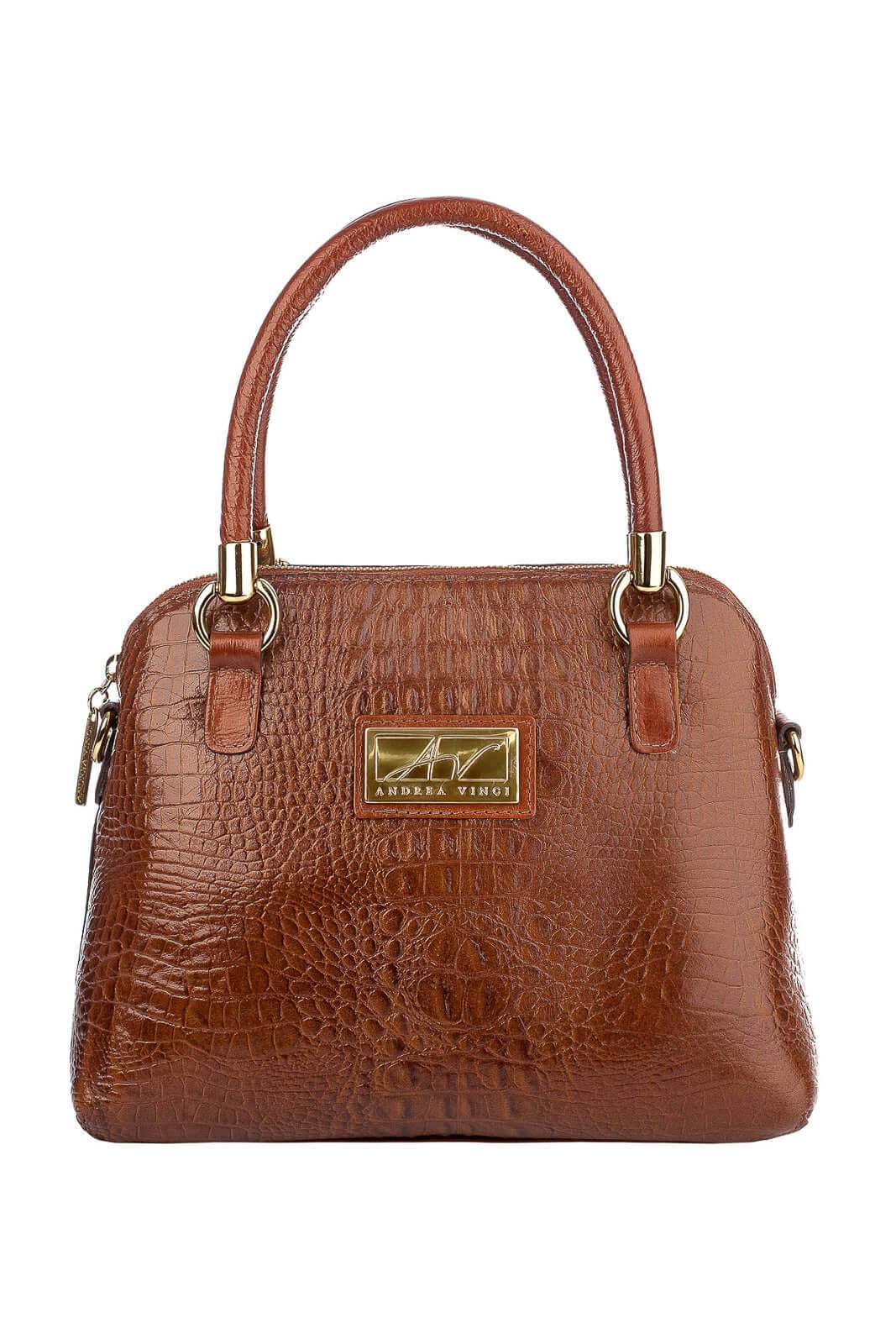 Bolsa baú de couro croco Donna - Enluaze