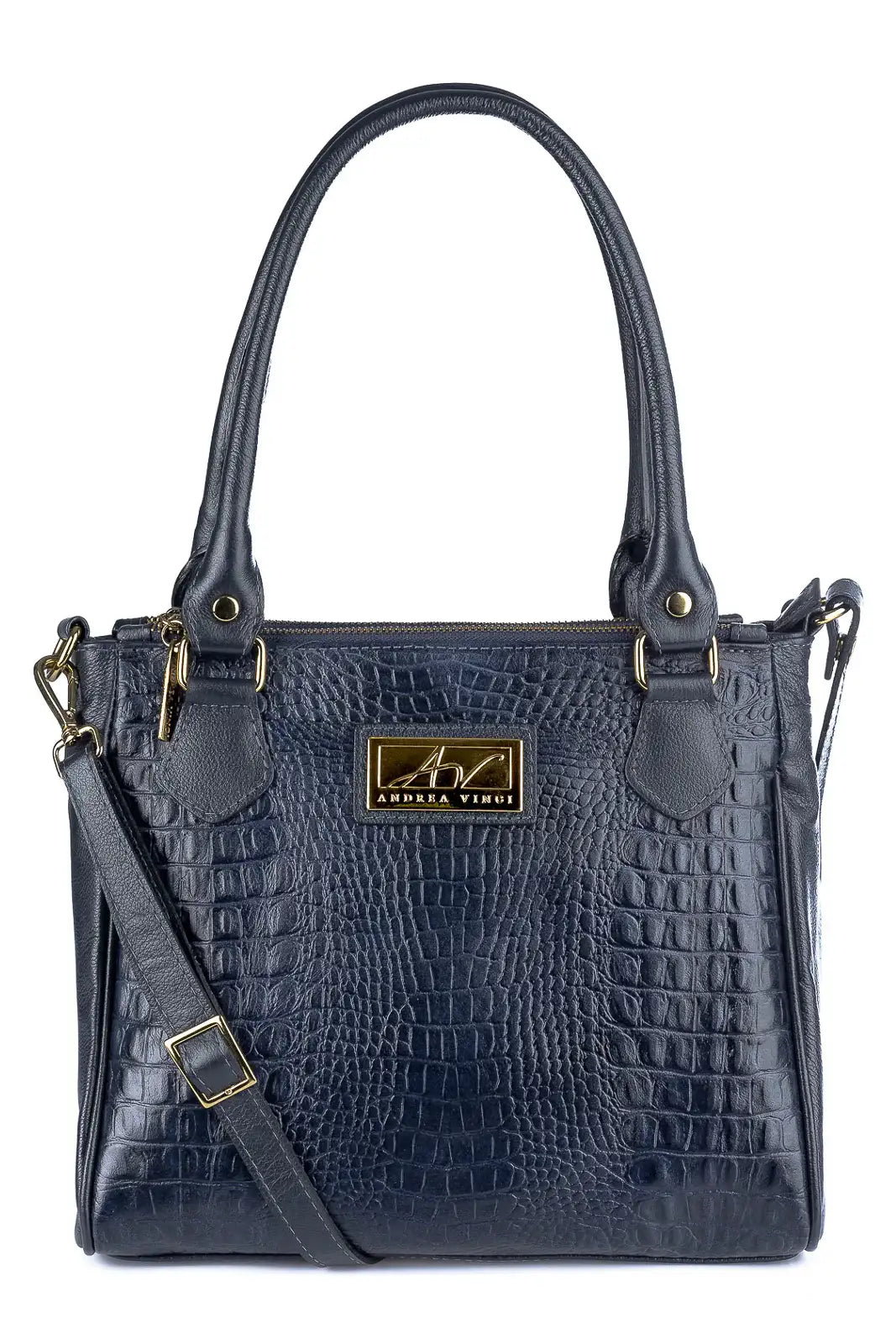 Bolsa de couro com divisórias croco Tiffy - Enluaze