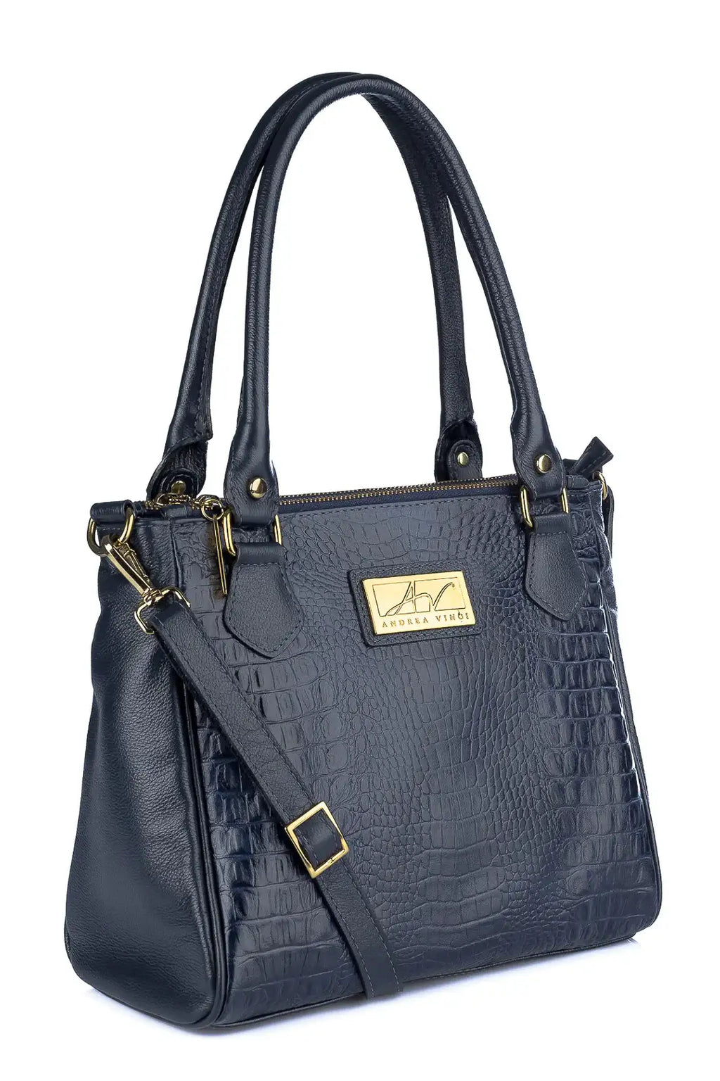 Bolsa de couro com divisórias croco Tiffy - Enluaze