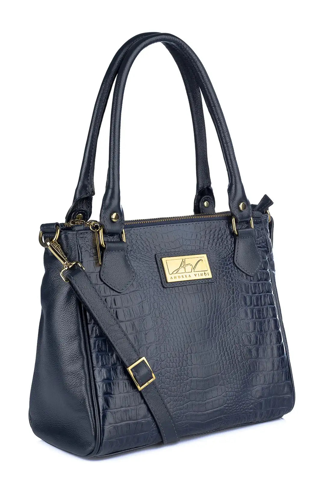 Bolsa de couro com divisórias croco Tiffy - Enluaze