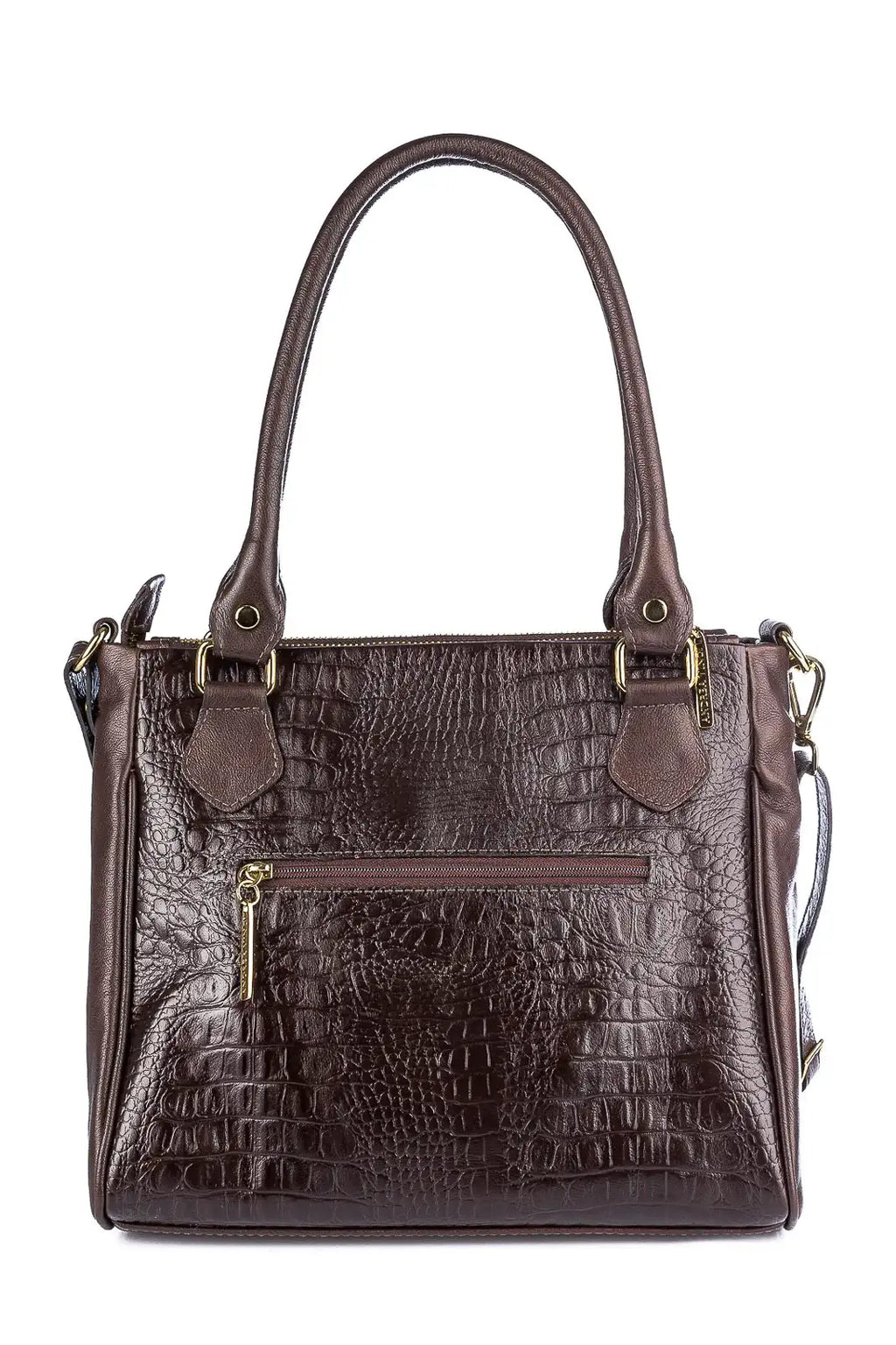 Bolsa de couro com divisórias croco Tiffy - Enluaze