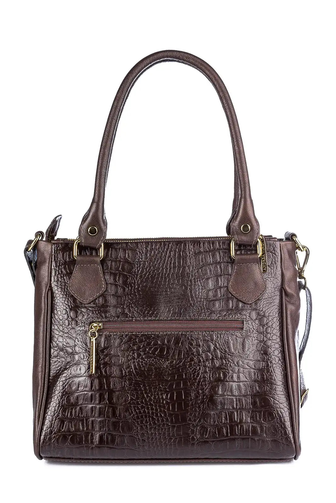 Bolsa de couro com divisórias croco Tiffy - Enluaze