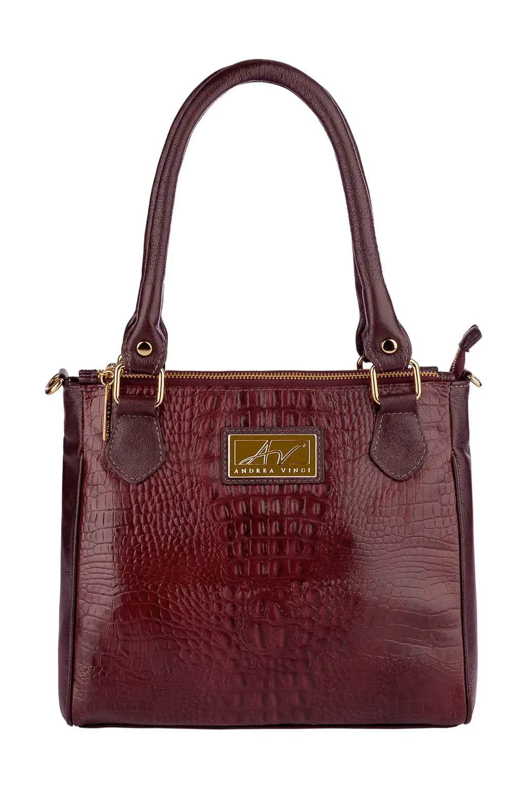 Bolsa de couro com divisórias croco Tiffy - Enluaze