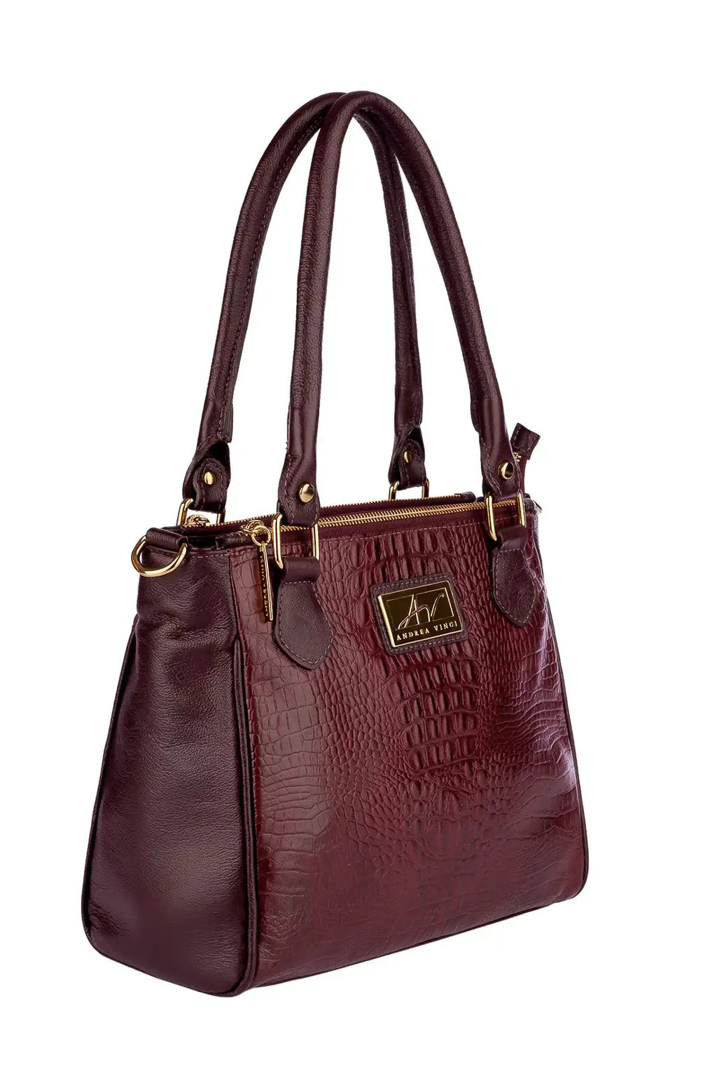 Bolsa de couro com divisórias croco Tiffy - Enluaze