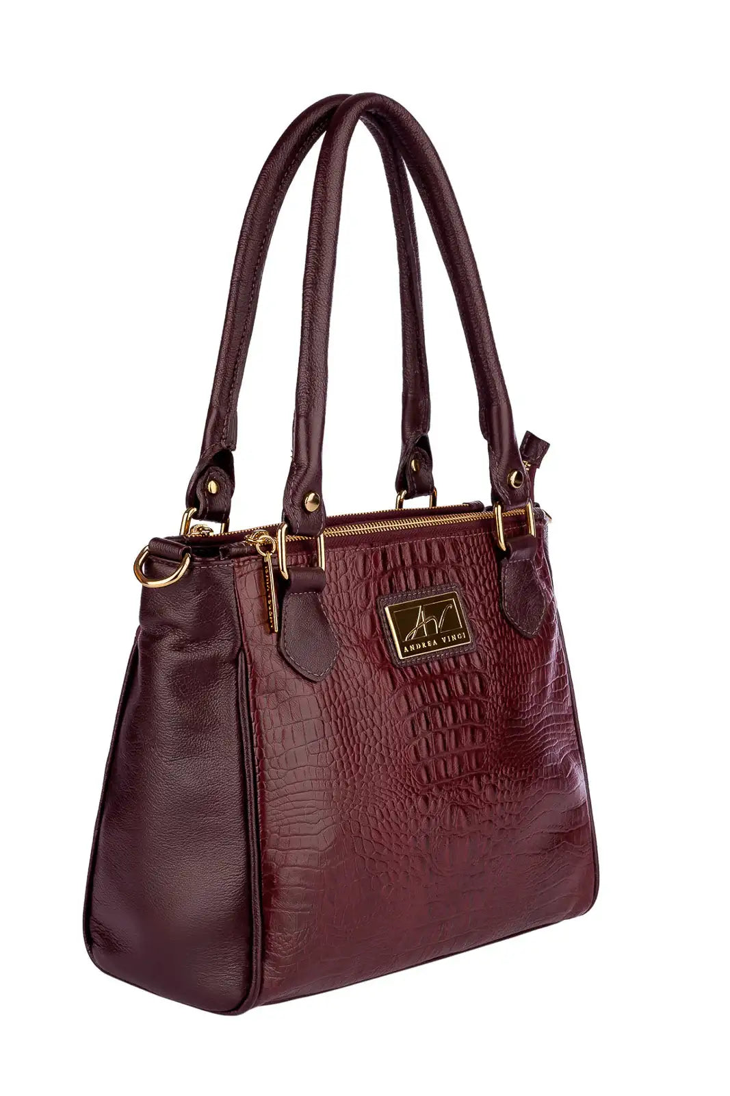 Bolsa de couro com divisórias croco Tiffy - Enluaze