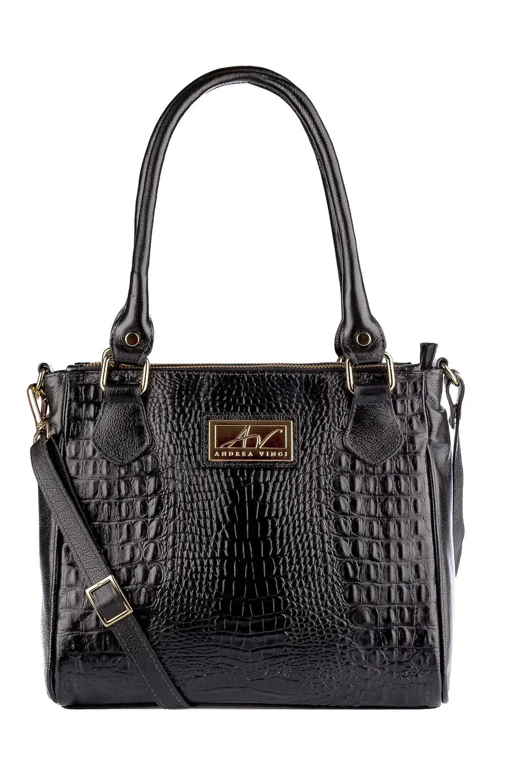 Bolsa de couro com divisórias croco Tiffy - Enluaze