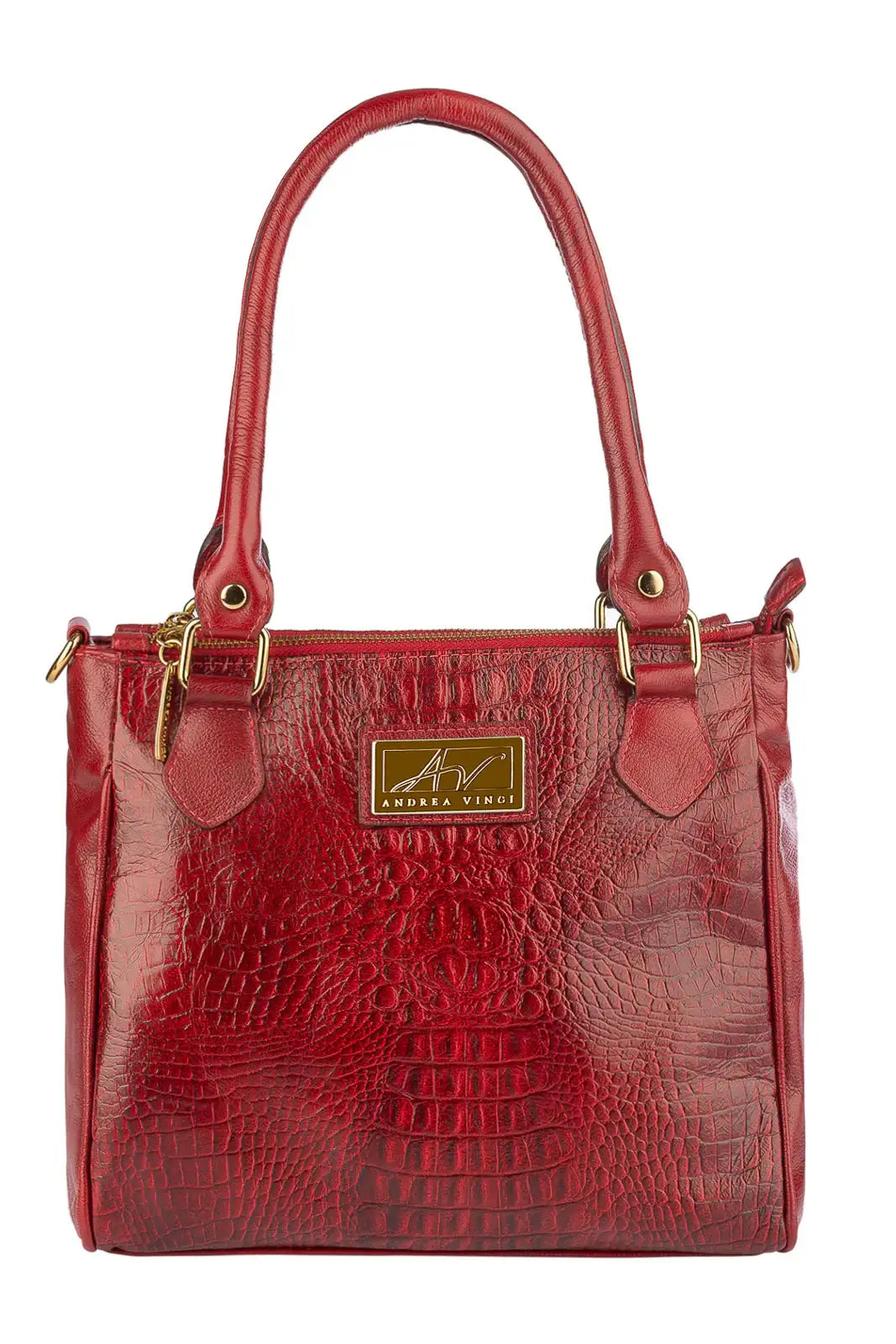 Bolsa de couro com divisórias croco Tiffy - Enluaze