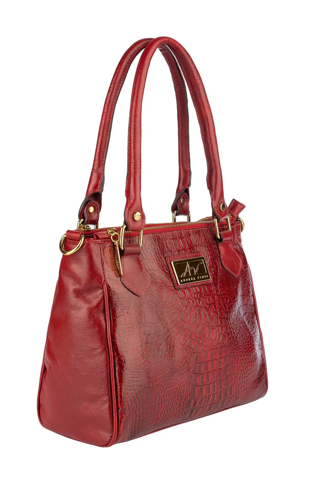 Bolsa de couro com divisórias croco Tiffy - Enluaze