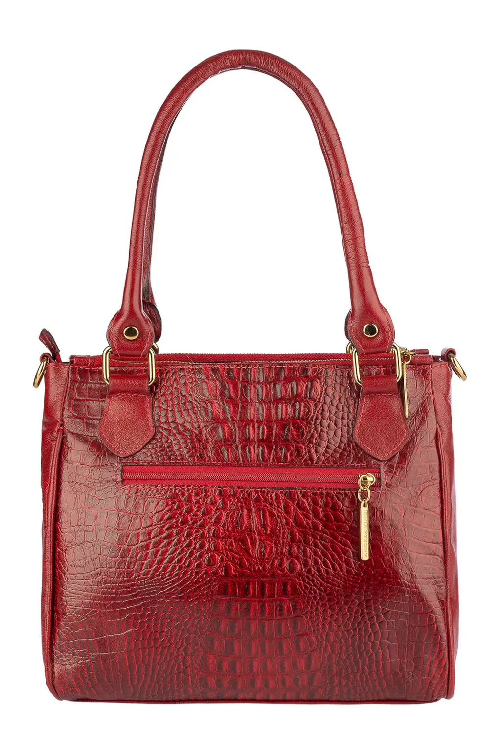 Bolsa de couro com divisórias croco Tiffy - Enluaze