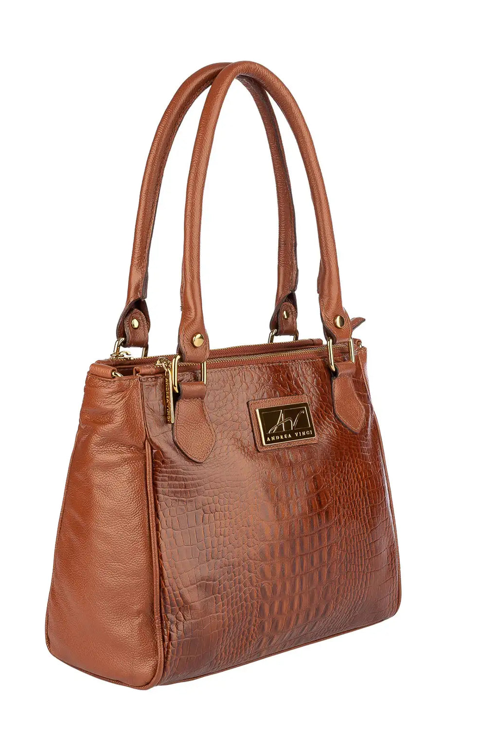 Bolsa de couro com divisórias croco Tiffy - Enluaze