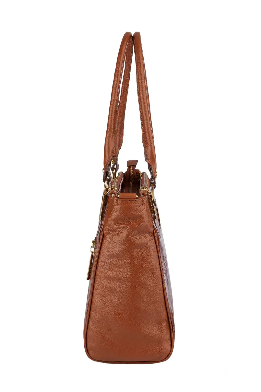 Bolsa de couro com divisórias croco Tiffy - Enluaze