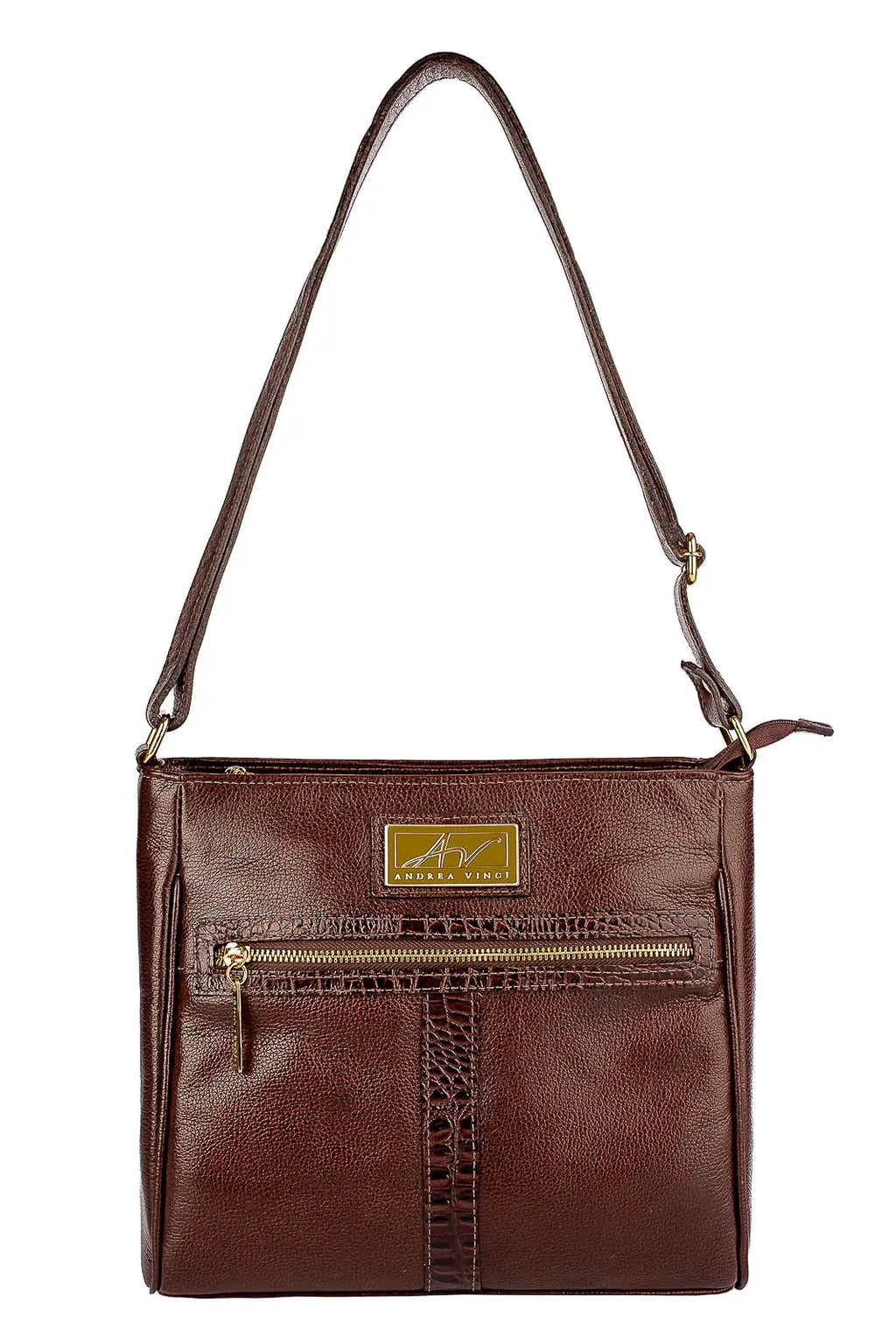 Bolsa tiracolo de couro liso Milena - Enluaze