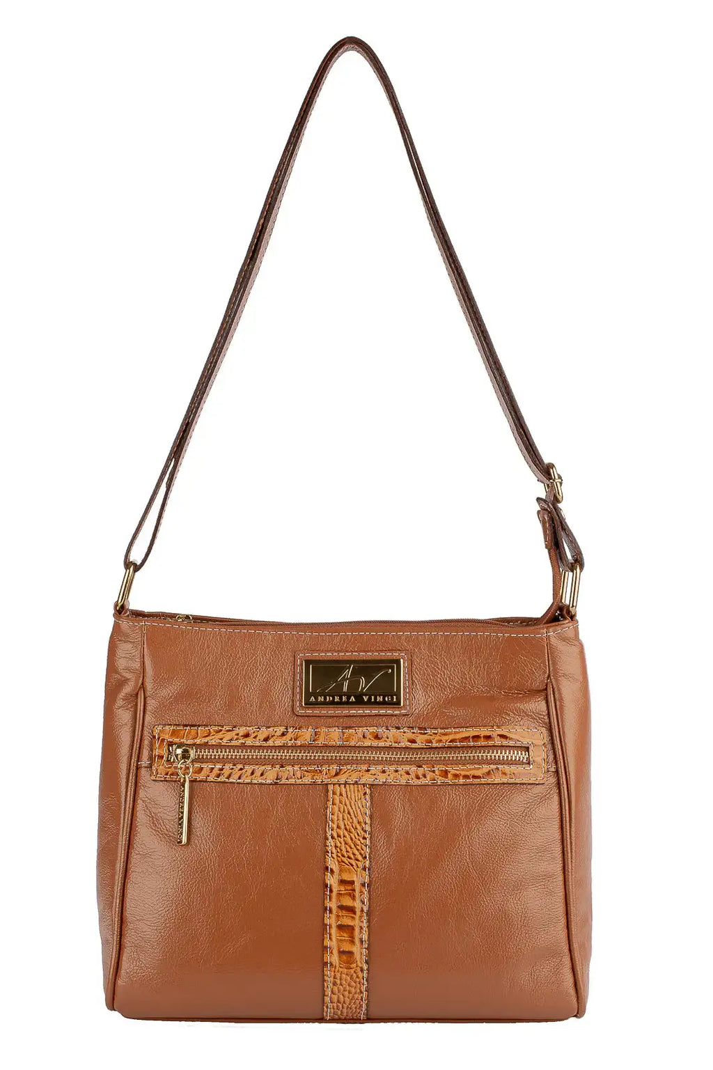 Bolsa tiracolo de couro liso Milena - Enluaze