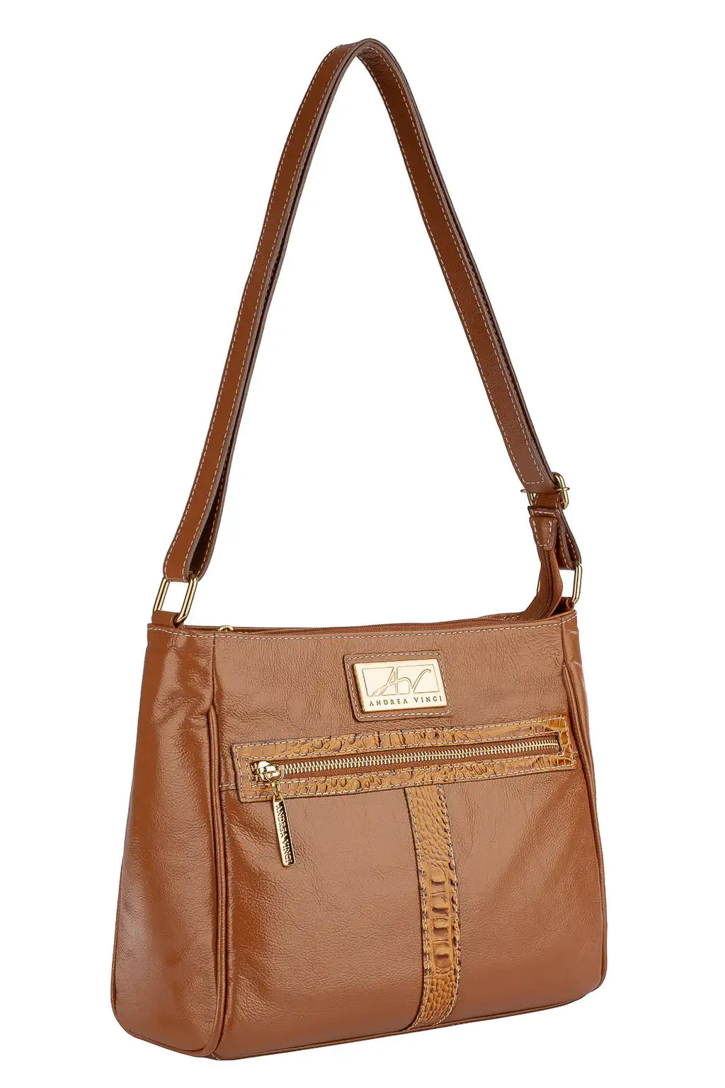 Bolsa tiracolo de couro liso Milena - Enluaze