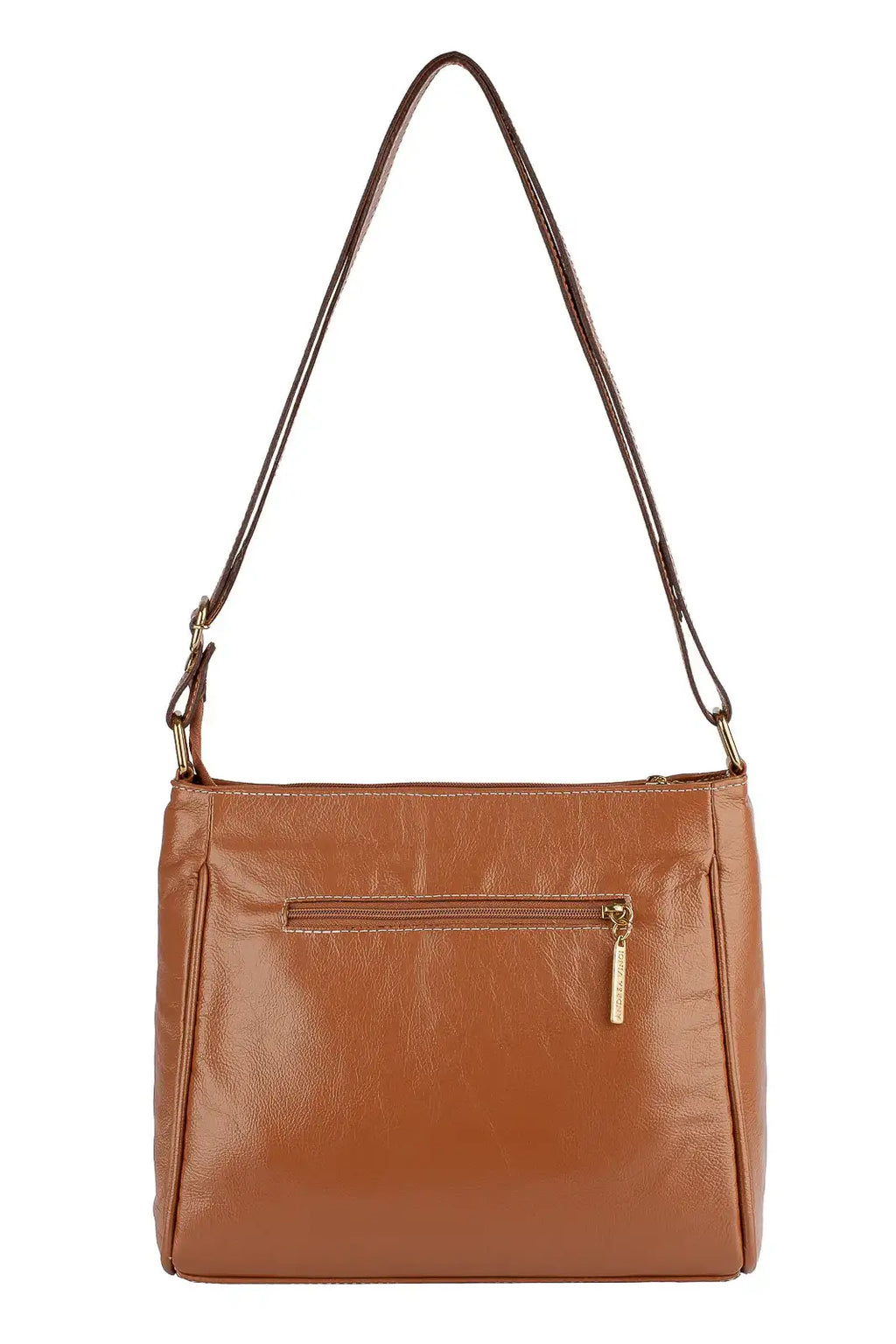 Bolsa tiracolo de couro liso Milena - Enluaze