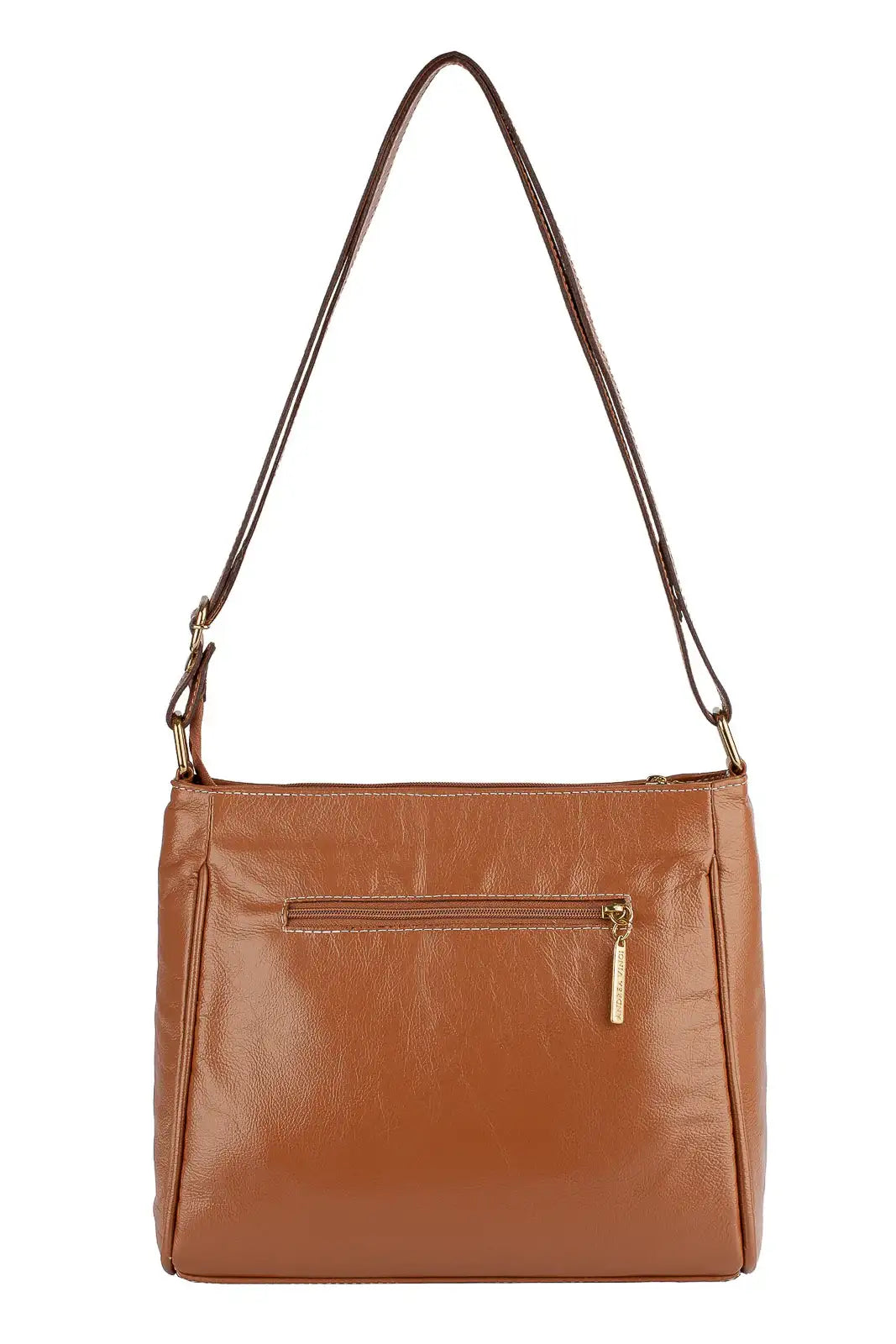 Bolsa tiracolo de couro liso Milena - Enluaze