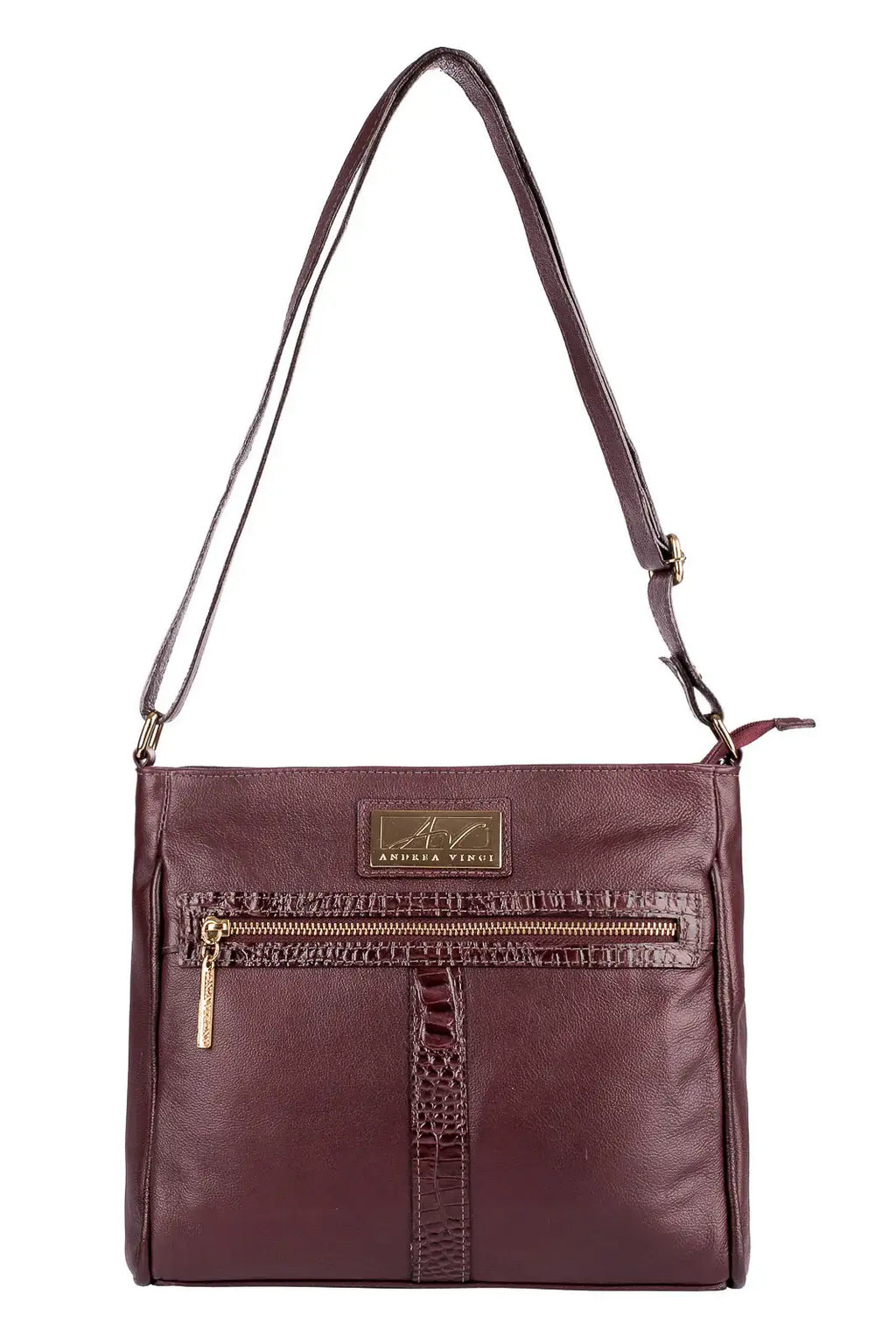 Bolsa tiracolo de couro liso Milena - Enluaze