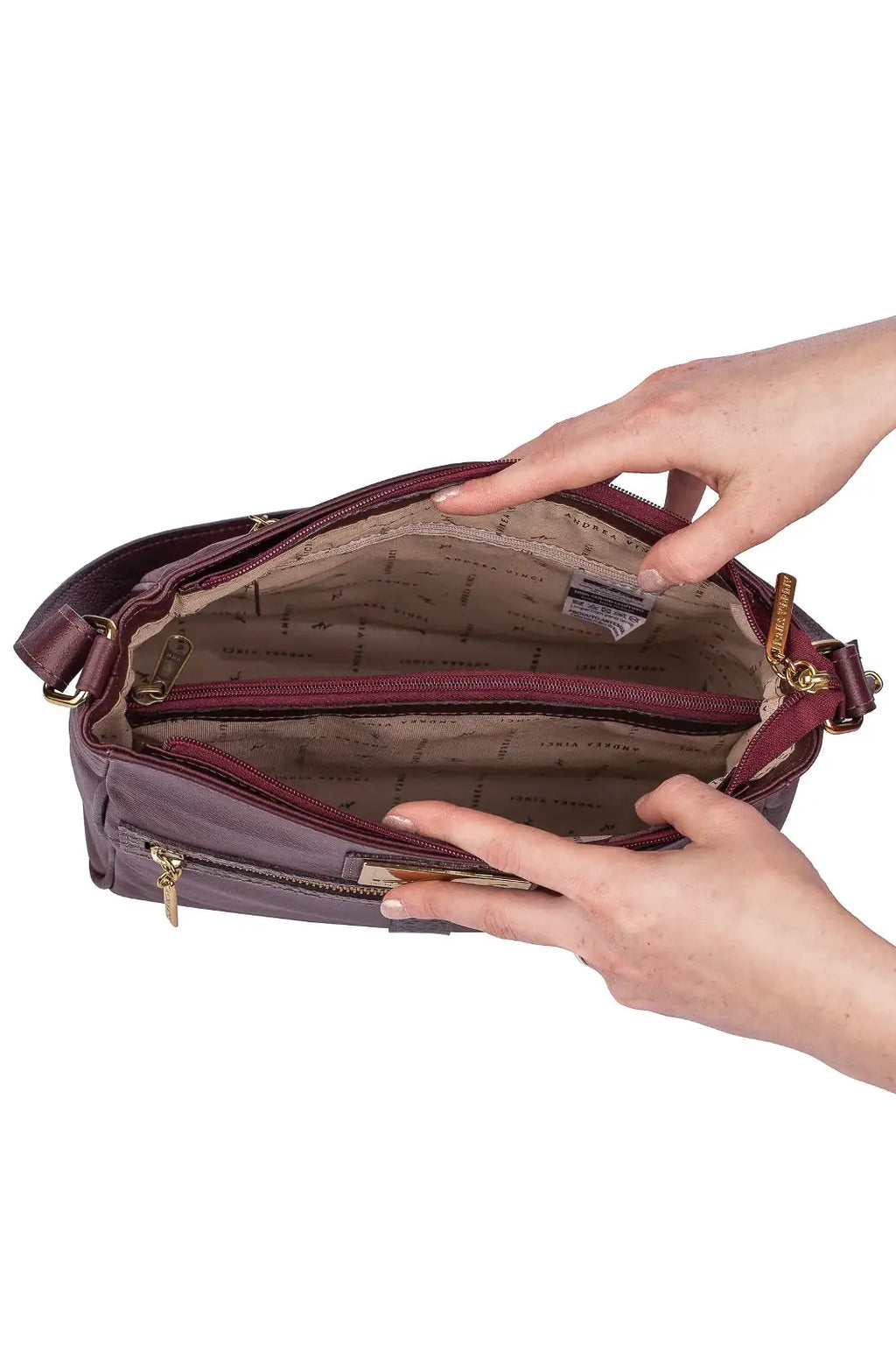 Bolsa tiracolo de couro liso Milena - Enluaze