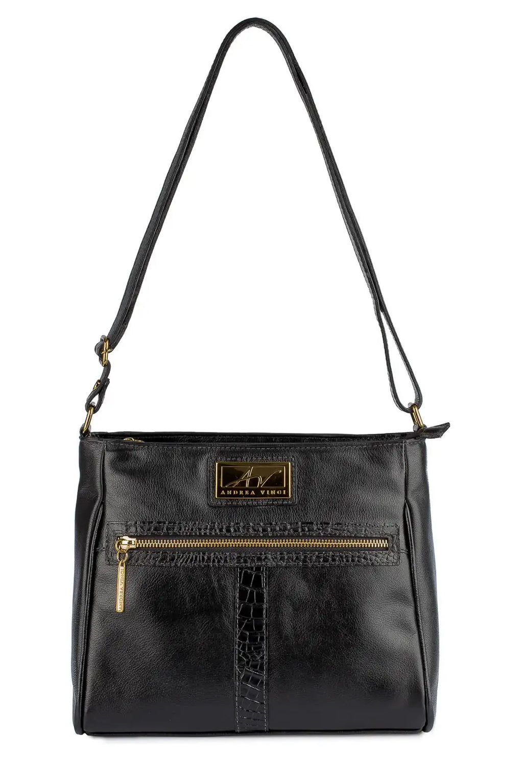 Bolsa tiracolo de couro liso Milena - Enluaze