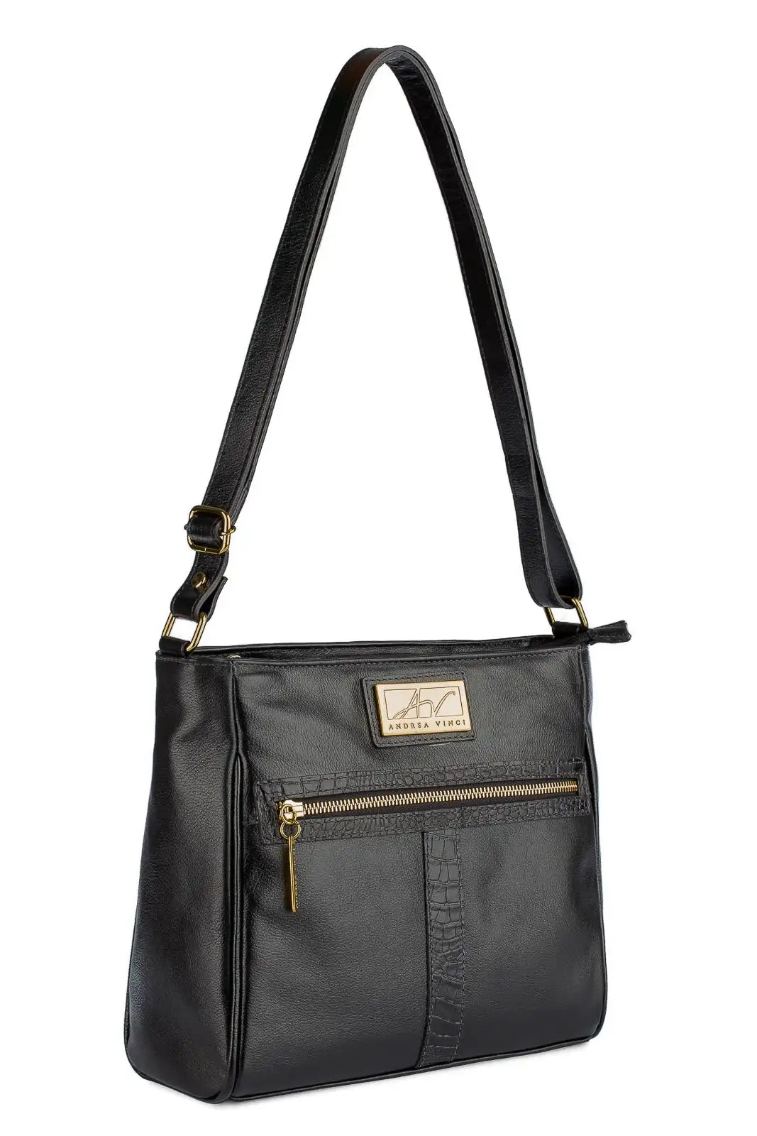 Bolsa tiracolo de couro liso Milena - Enluaze