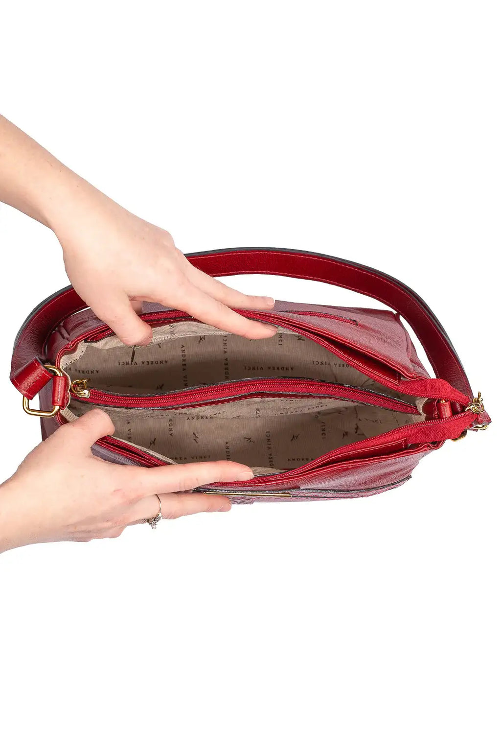 Bolsa tiracolo de couro liso Milena - Enluaze