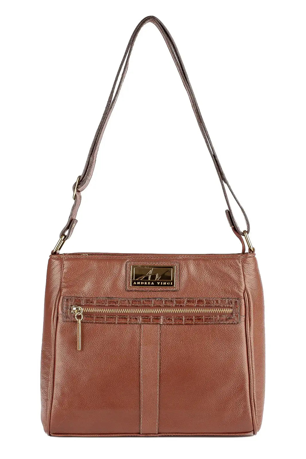 Bolsa tiracolo de couro liso Milena - Enluaze