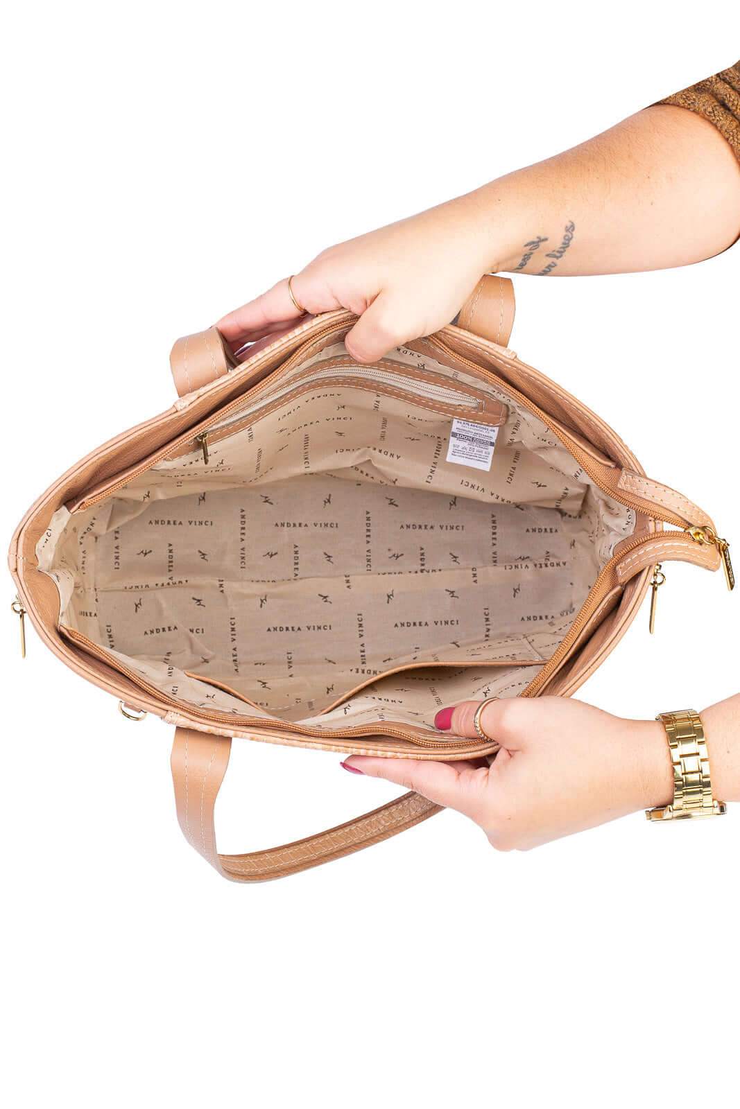 Bolsa feminina de couro croco Audrey - Enluaze