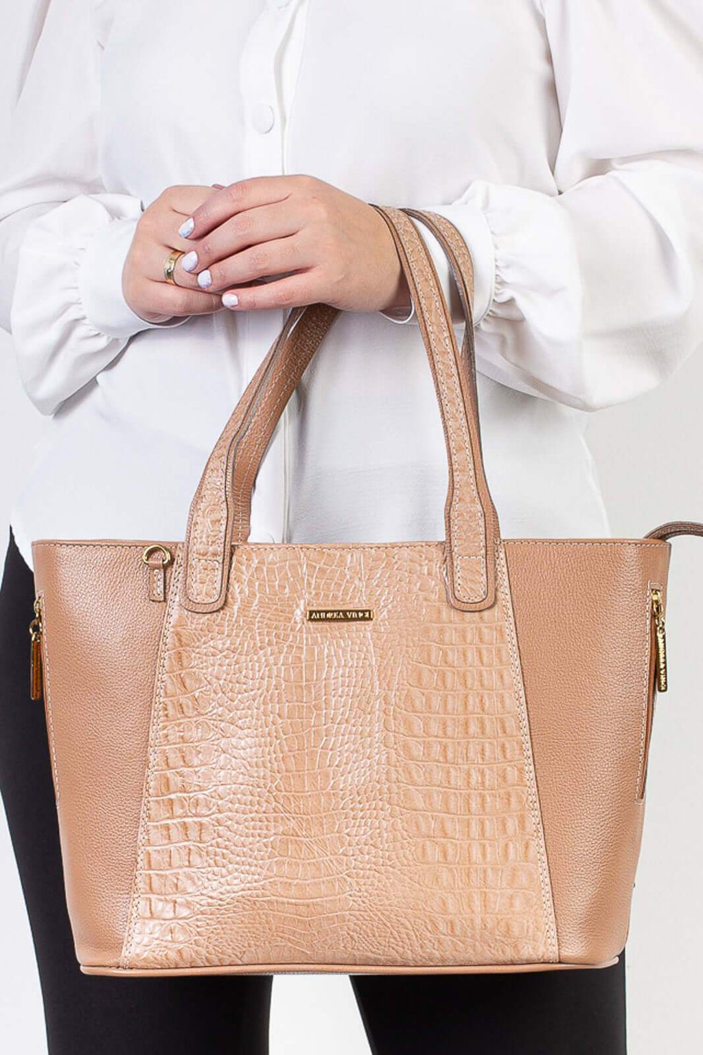 Bolsa feminina de couro croco Audrey - Enluaze