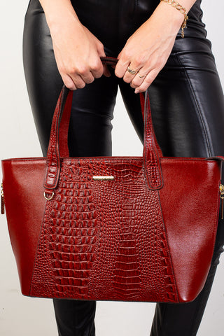 Bolsa feminina de couro croco Audrey