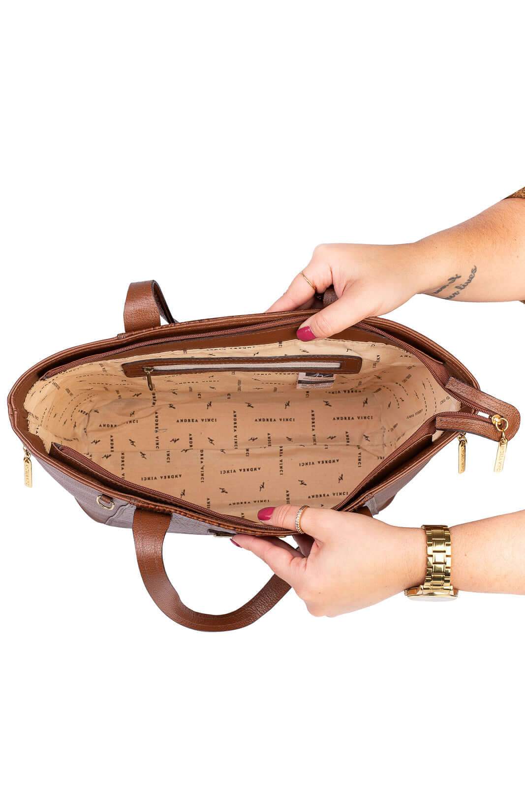 Bolsa feminina de couro croco Audrey - Enluaze