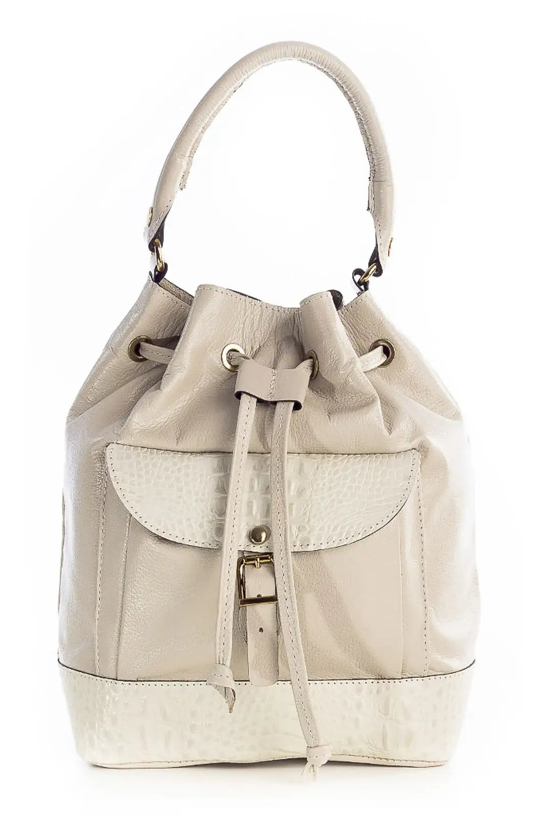 Bolsa saco em couro liso Natasha - Enluaze