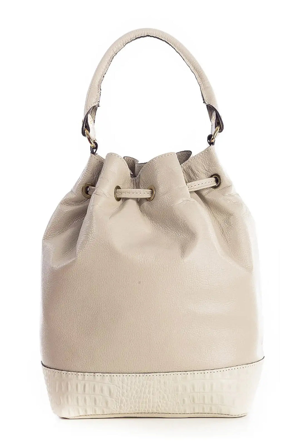 Bolsa saco em couro liso Natasha - Enluaze