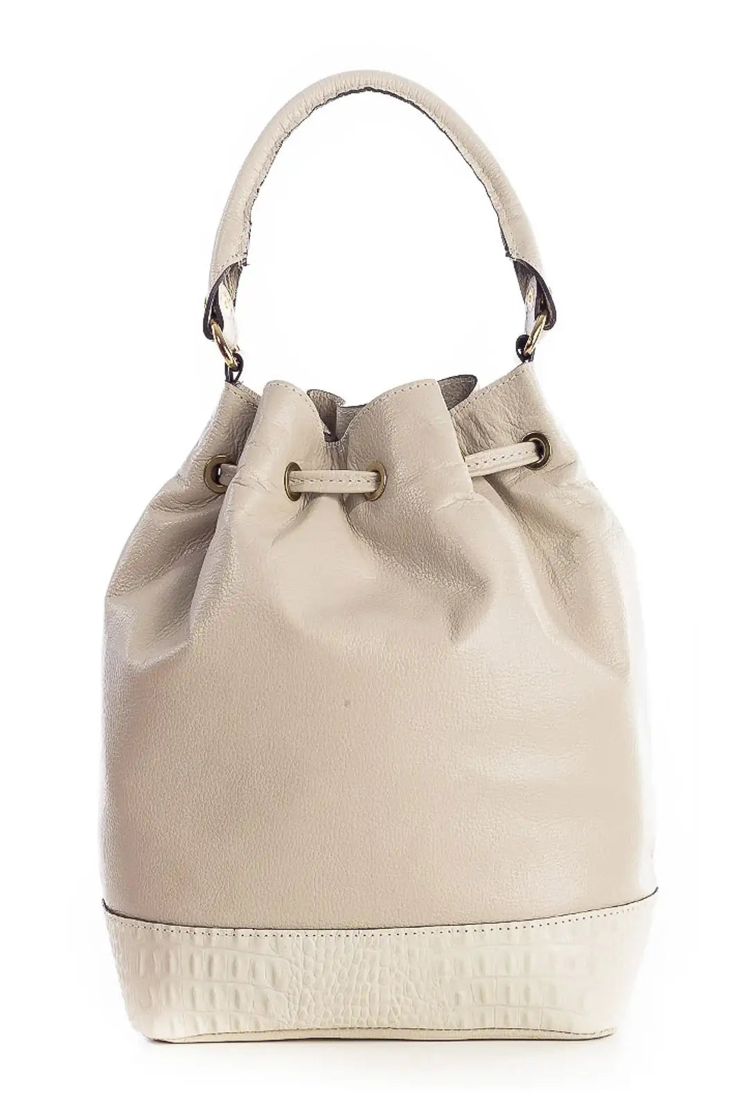 Bolsa saco em couro liso Natasha - Enluaze