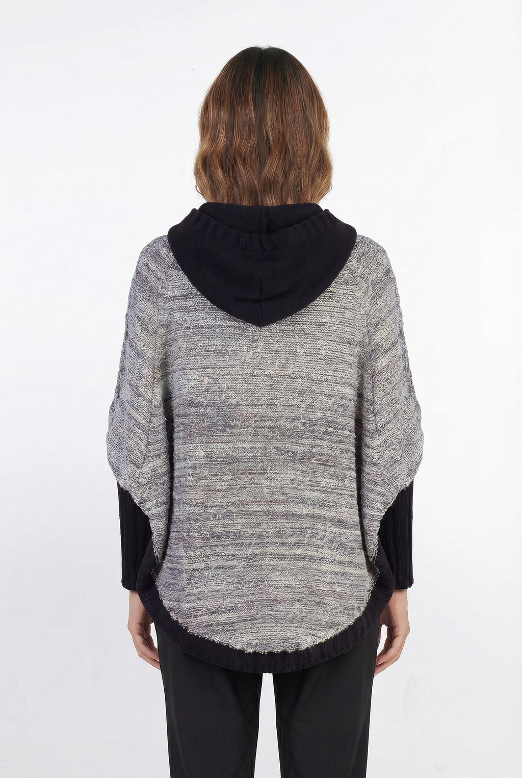 Poncho de tricô feminino mesclado 60003