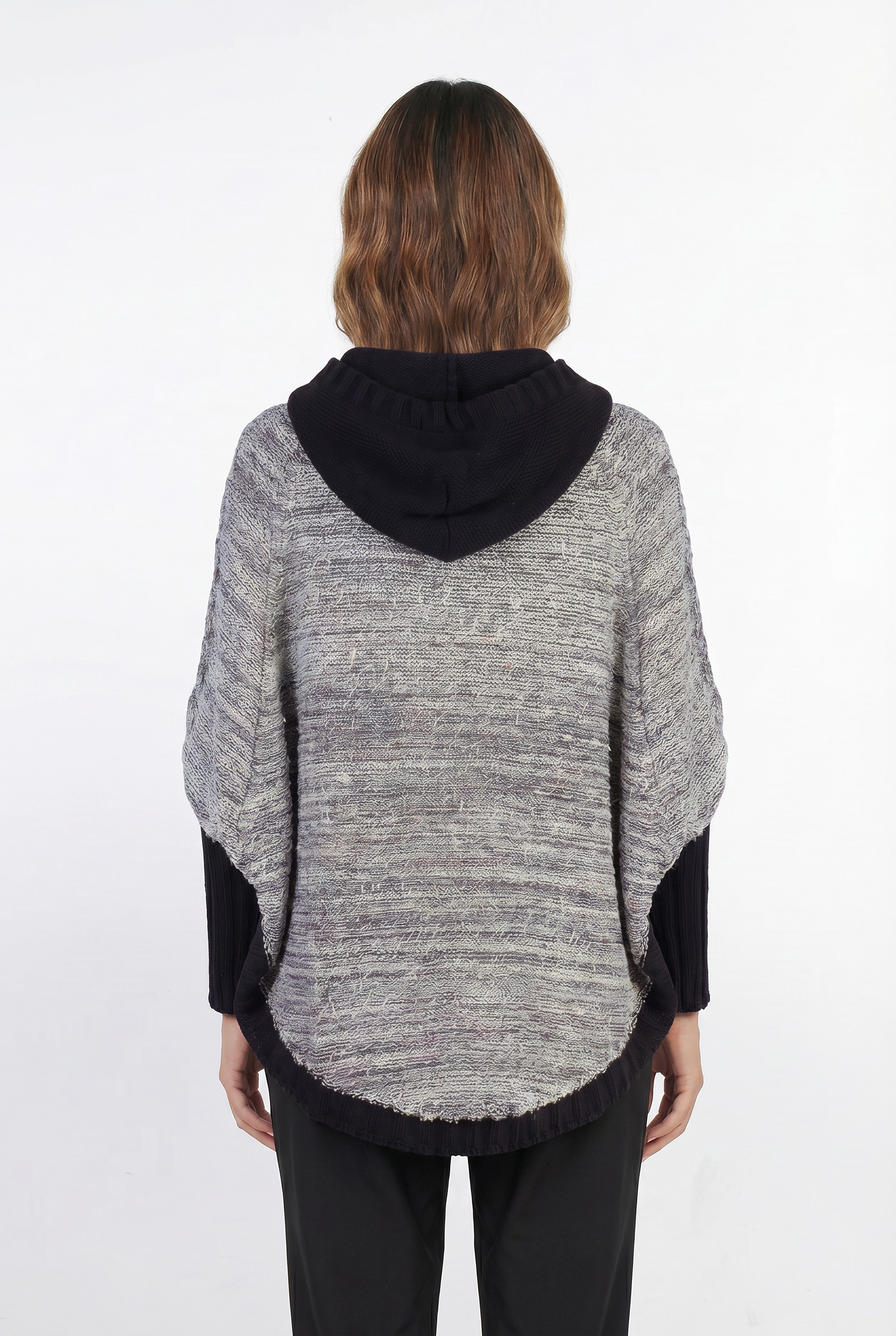 Poncho de tricô feminino mesclado 60003