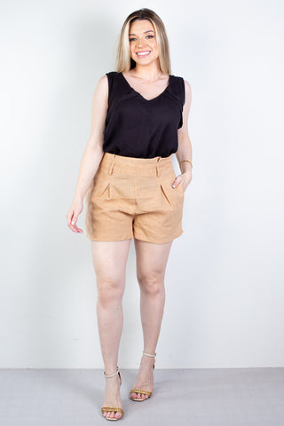 Short feminino alfaiataria com zíper 60010