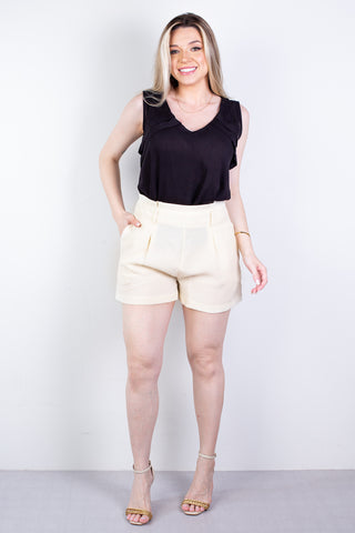 Short feminino alfaiataria com zíper 60010