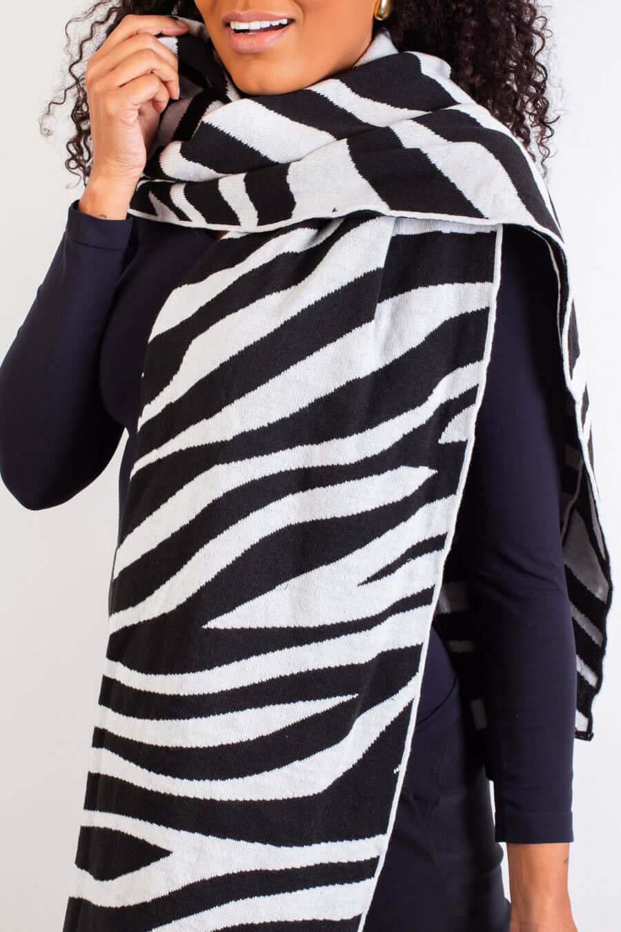 Cachecol echarpe feminino de malha tricô 60042 Animal Print - Enluaze