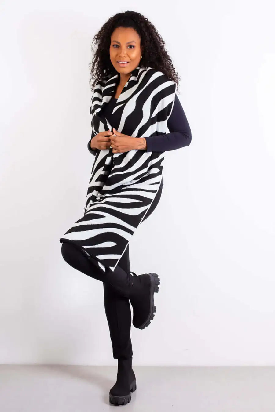 Cachecol echarpe feminino de malha tricô 60042 Animal Print - Enluaze