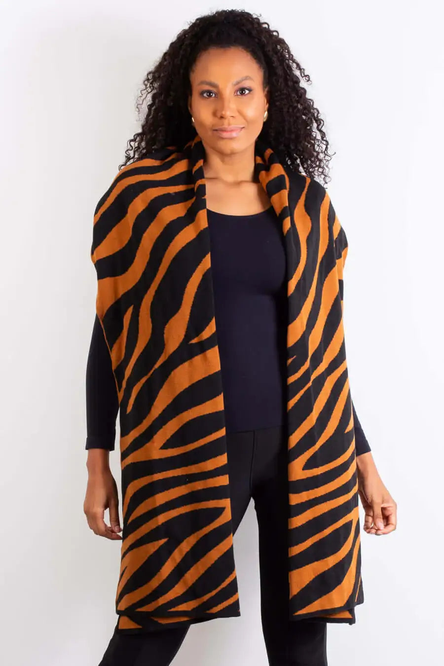 Cachecol echarpe feminino de malha tricô 60042 Animal Print - Enluaze