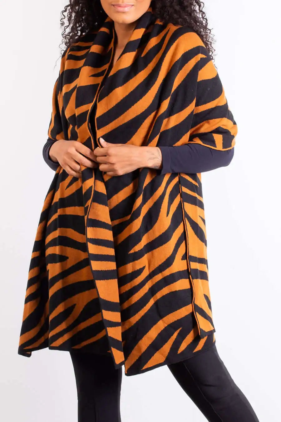 Cachecol echarpe feminino de malha tricô 60042 Animal Print - Enluaze