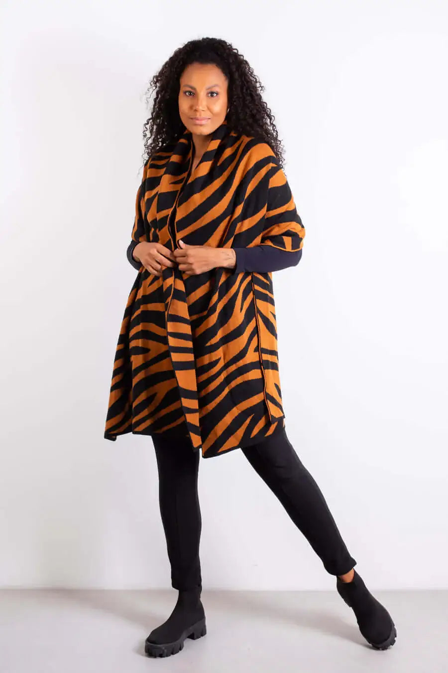 Cachecol echarpe feminino de malha tricô 60042 Animal Print - Enluaze