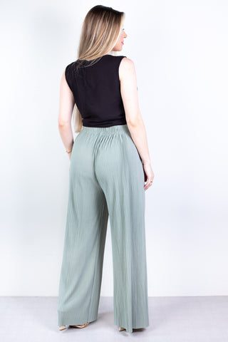 Calça feminina pantalona plissada 60049